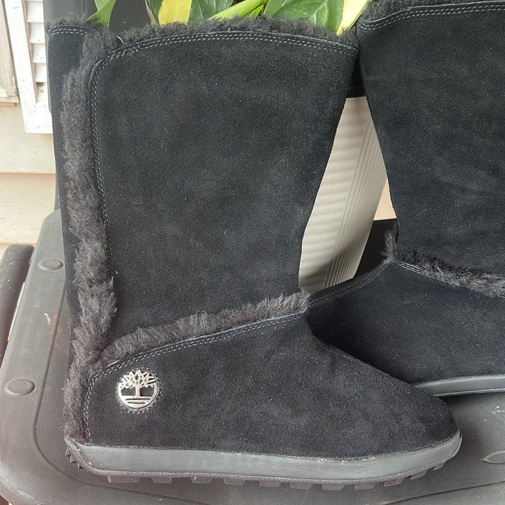 Timberland Black Fleece-Lined Boots size 9.5w - Picture 9 of 12
